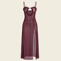 SHEIN Lingerie DAZY Mesh Ruffle Slit Camisole Nightgown Women