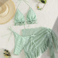 SHEIN Lingerie Swim Mod 3pcs Solid Color Halter Bikini Set