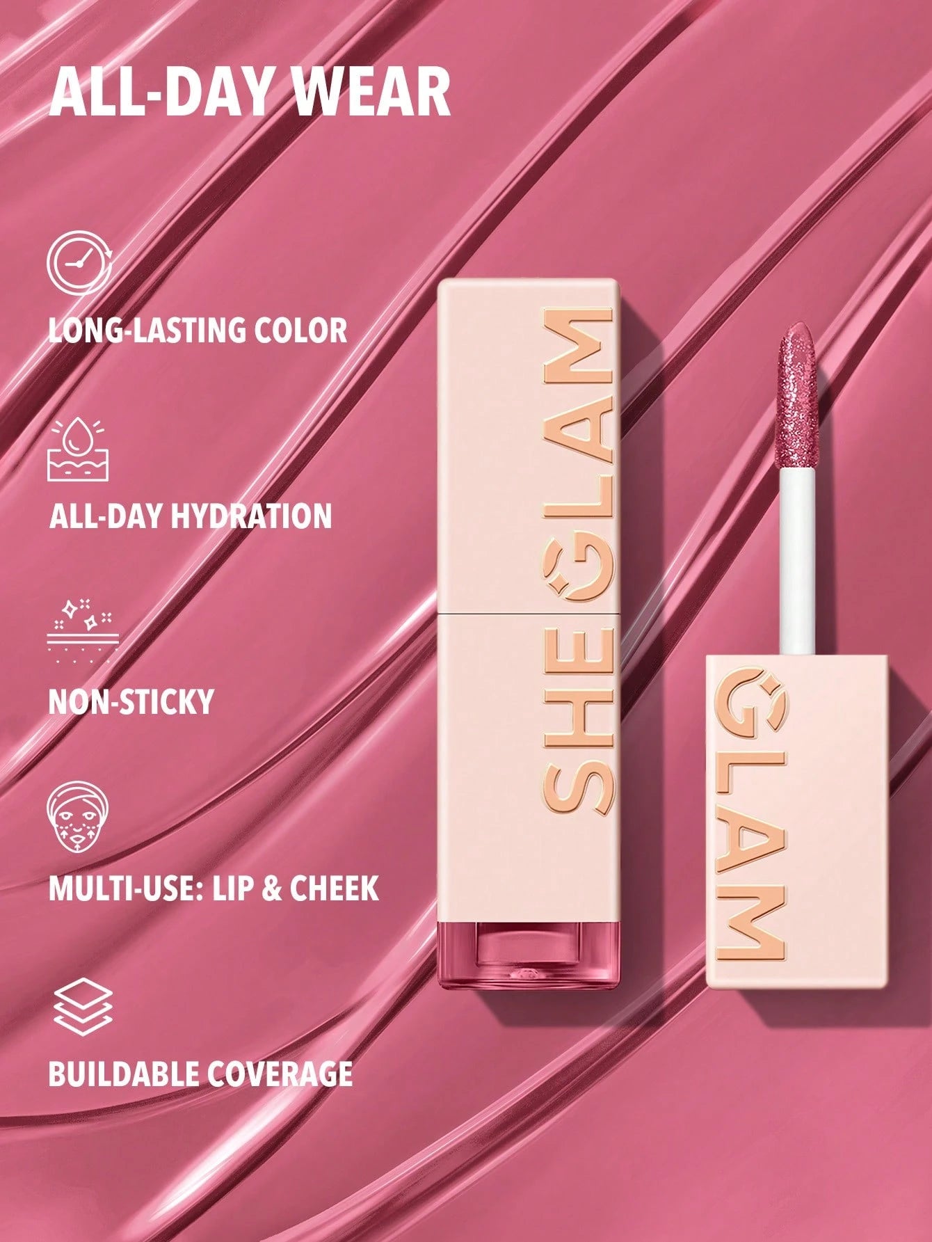 SHEGLAM Take A Hint Color Changing Long Lasting Lip Tint High Gloss Non Sticky Moisturizing Formula