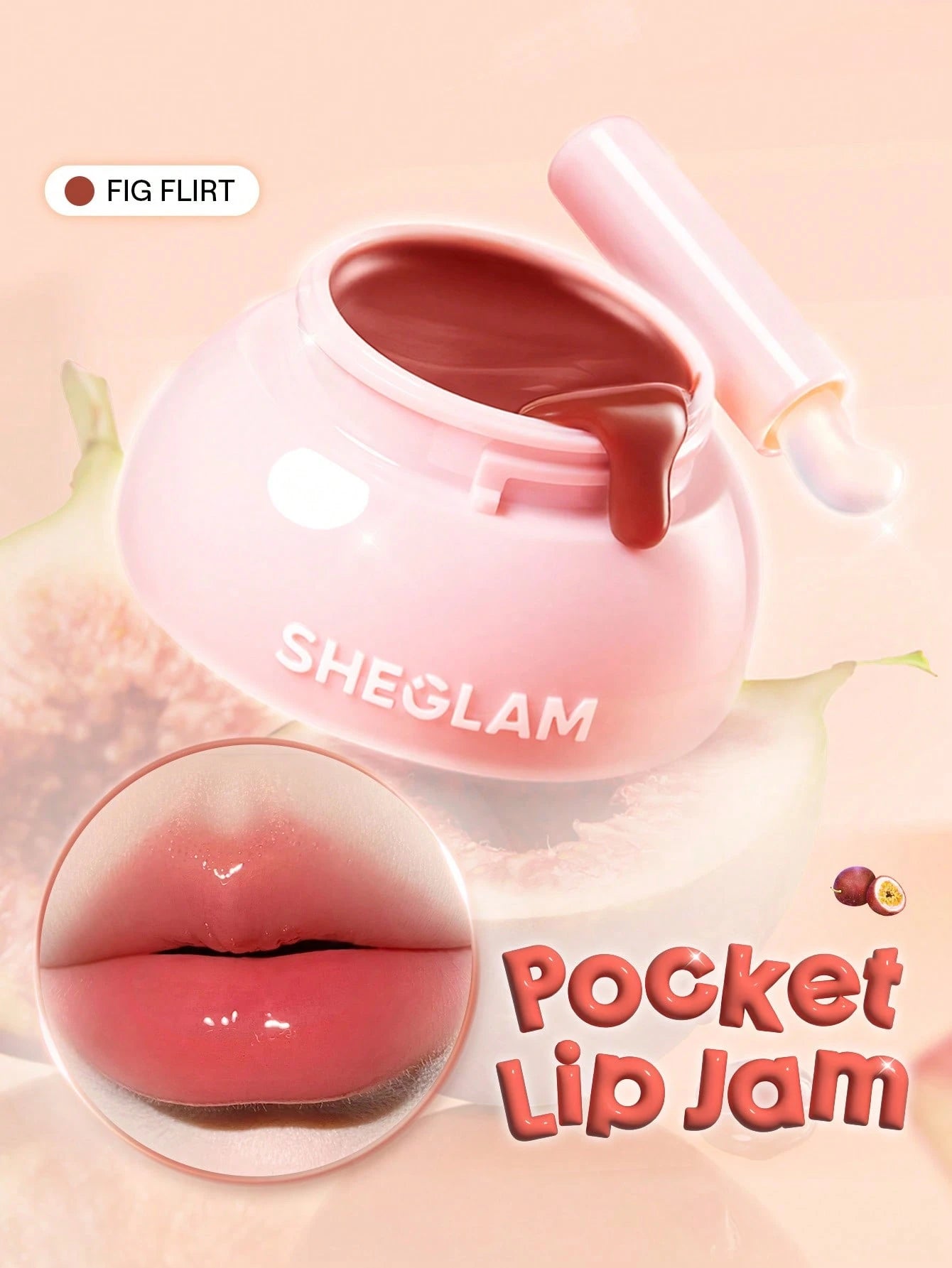 SHEGLAM Hydra Jelly Pocket Lip Jam Fig Flirt Moisturizing High Shine Lip Gloss for Smooth Plump Lips
