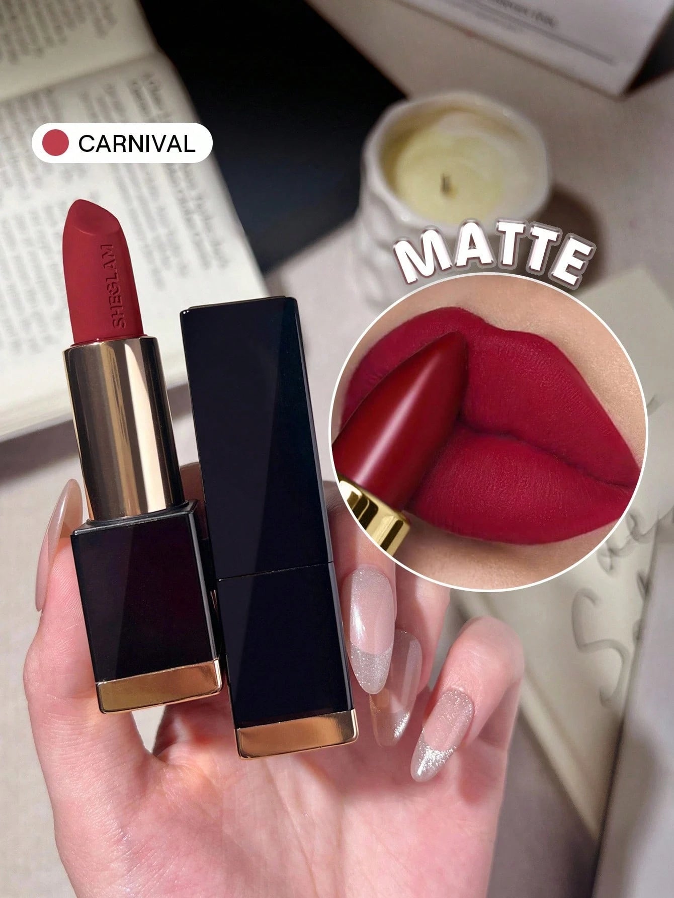 SHEGLAM Matte Allure Lipstick 20 Colors Long Lasting High Pigment Velvety Soft Lipstick for Smooth Lips