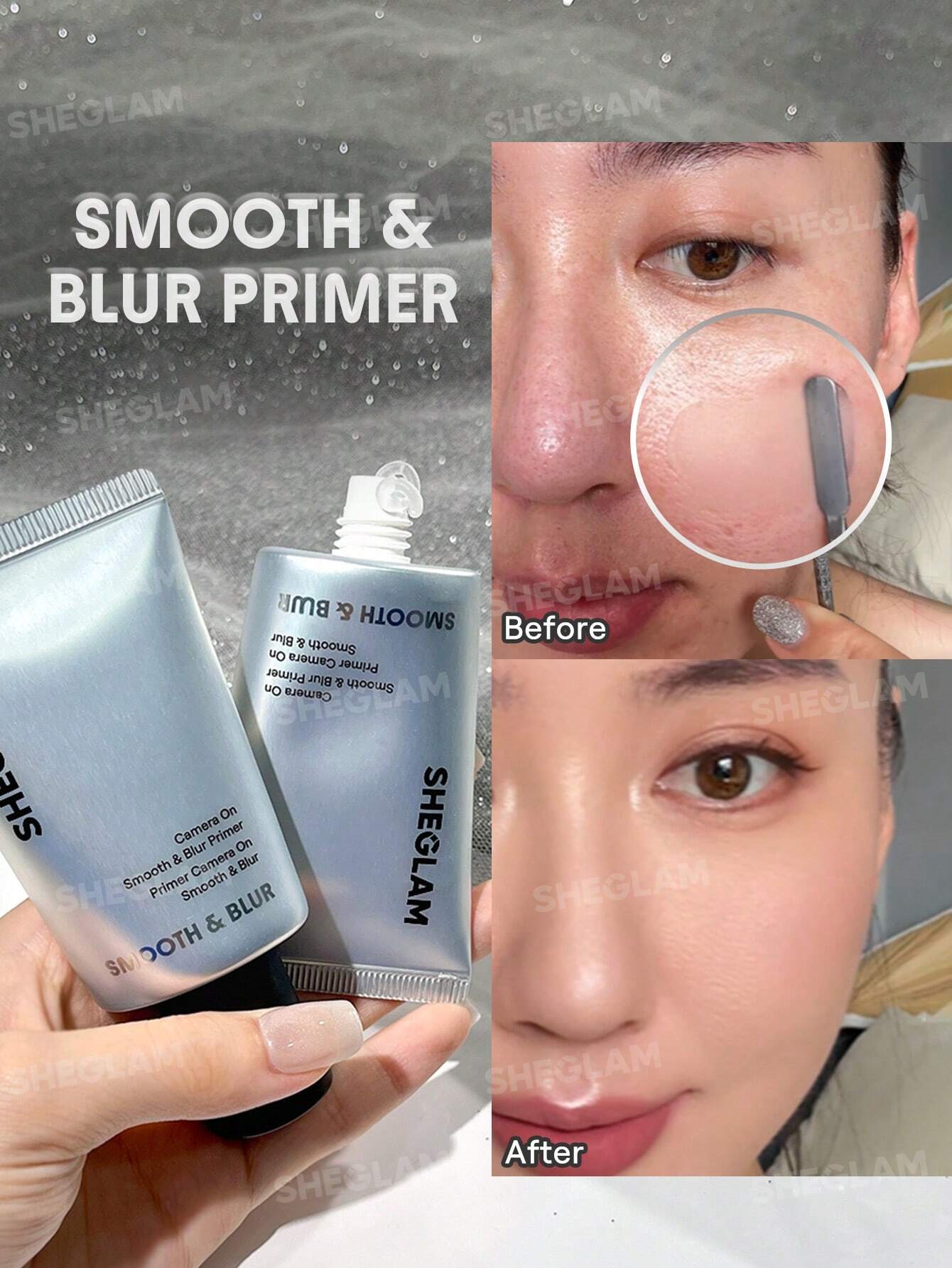 SHEGLAM Camera On Smooth & Blur Primer Lightweight Pore?Blurring Long Lasting Face Makeup Base for Flawless Skin