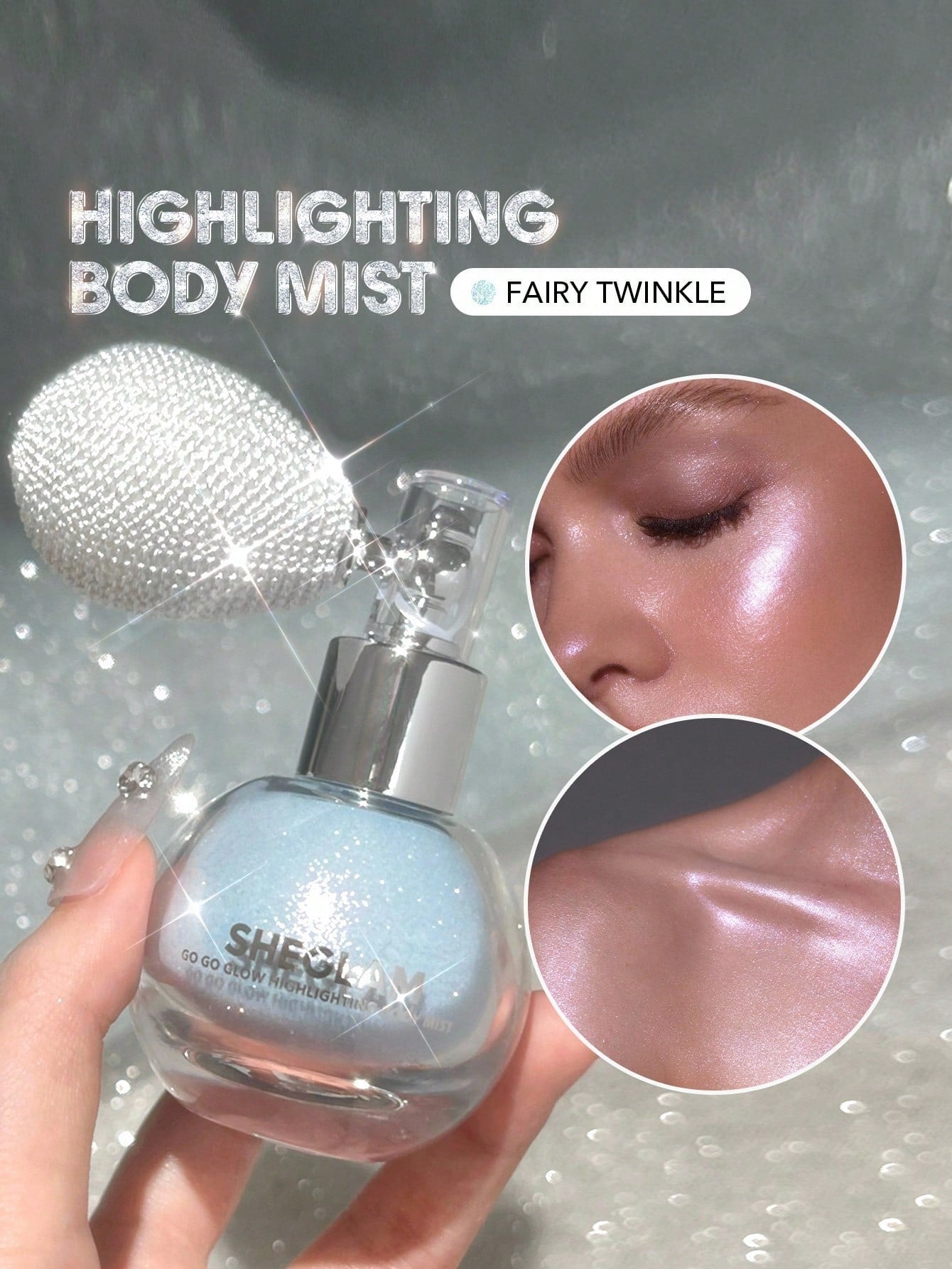SHEGLAM Go Go Glow Highlighting Body Mist Shimmering Hydrating Glow Spray for Radiant Skin