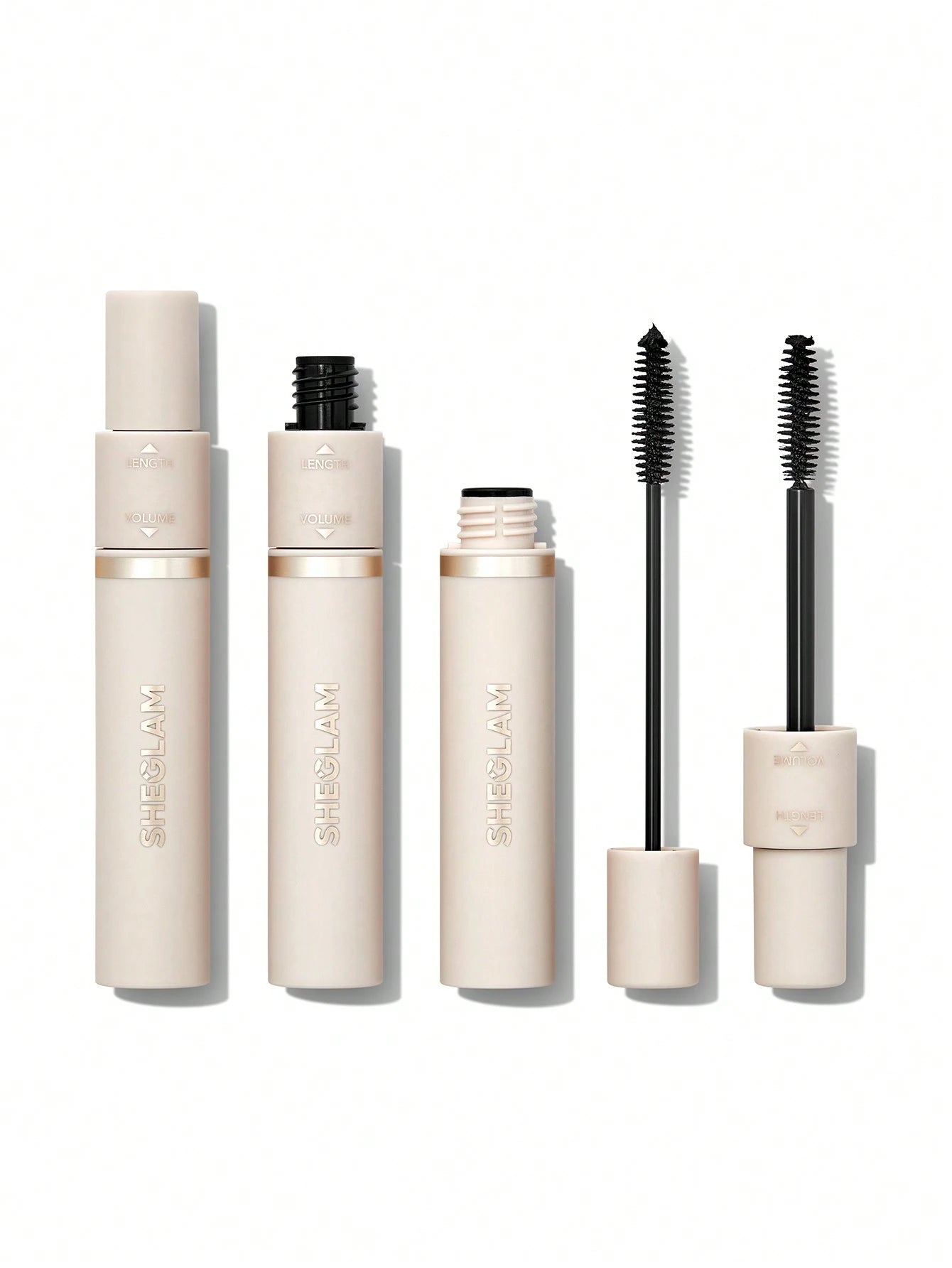 SHEGLAM Lash Besties 2-In-1 Mascara Volumizing Double-Head Brush Long Lasting No Smudge Define Thick Lengthen Lashes for Big Eyes