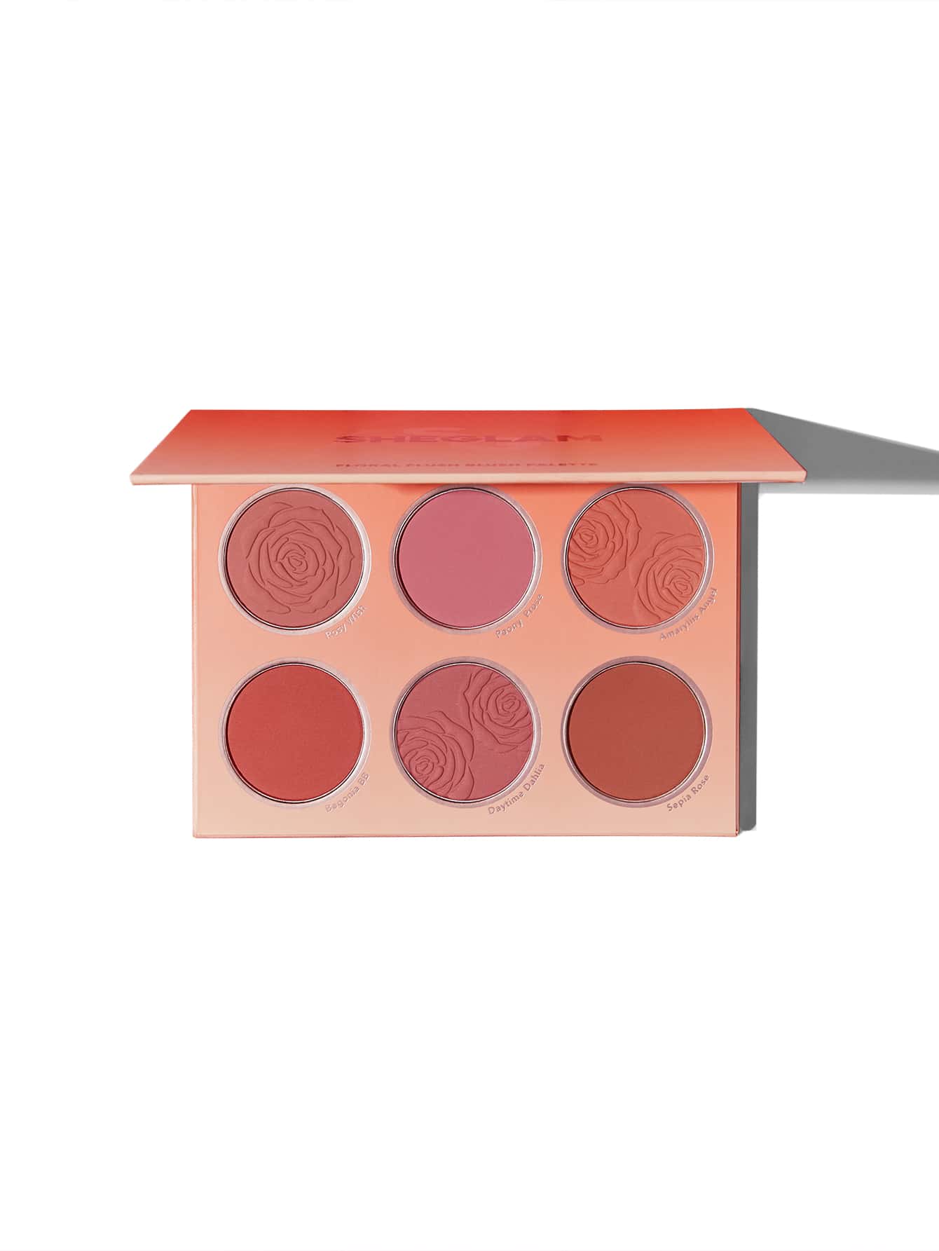 SHEGLAM Floral Flush Blush Palette 6Color Pressed Powder High Pigment Long Lasting Natural Matte Lightweight Blusher for Radiant Cheeks
