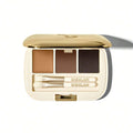 SHEGLAM Full-Filled Eyebrow Palette 101 Dark Brown 3-Color Matte Powder and Wax for Filling Defining Shaping with Small Brush