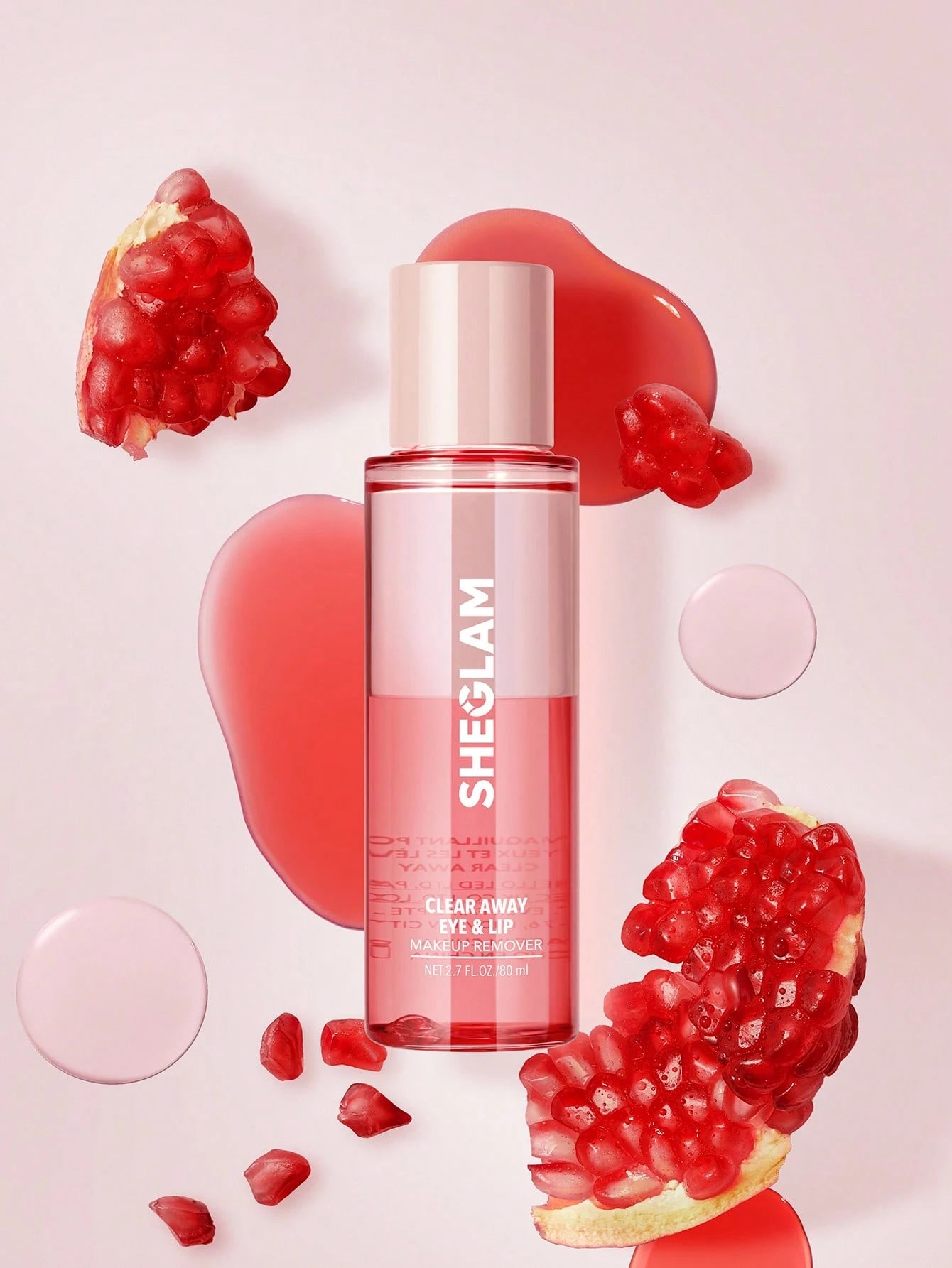 SHEGLAM Clear Away Eye & Lip Makeup Remover Nourishing Lightweight Non-Greasy Deep Cleansing Gentle Remover with Red Pomegranate and Vitamin C