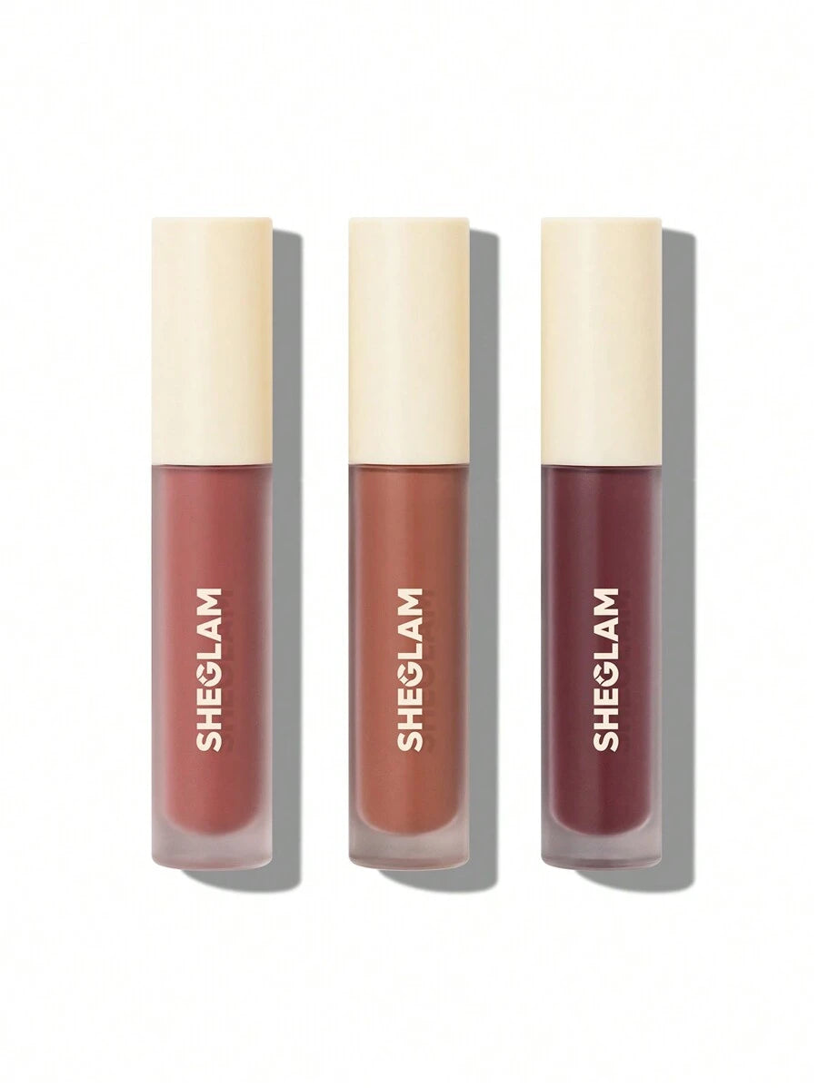 SHEGLAM Matte Allure Mini Liquid Lipstick Set 3 Pcs Long Lasting Nourishing Liquid Lipstick with Sunflower Oil for Smooth Lips
