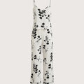 SHEIN Women's Pijama CottageSlumber Bow Print V-Neck Camisole Pants Pajama Set Cozy Elegant Holiday Set