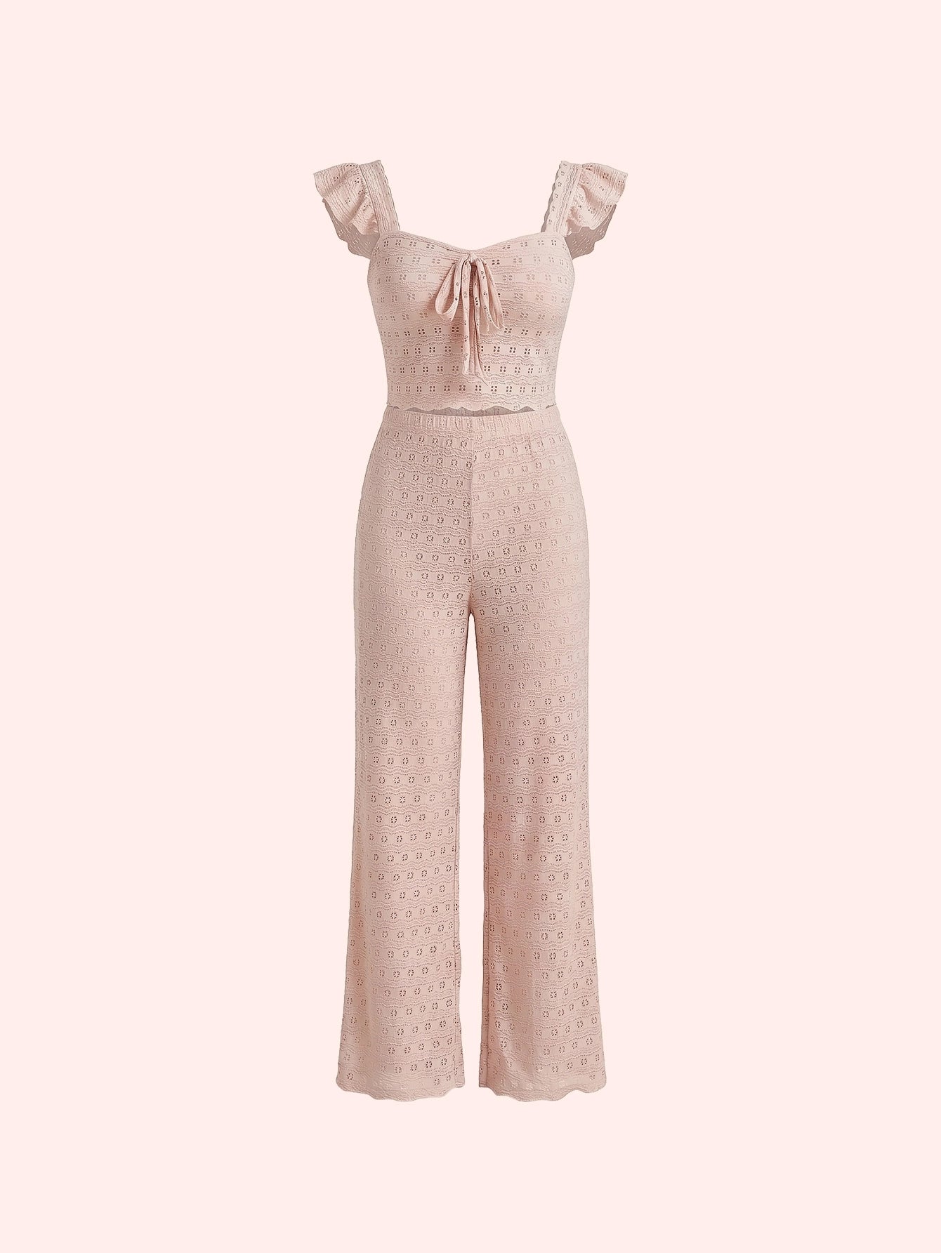 SHEIN Women's Pijama 2pcs Bow Pajama Set Lounge Set Bowknot