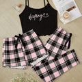 SHEIN Women 3-Piece Letter Print Camisole And Shorts Set