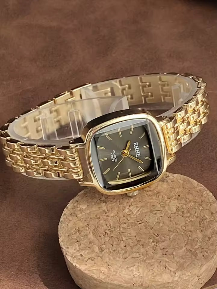 SHEIN Simple Gold Strap Quartz Watch Women