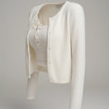 SHEIN Top DAZY 2pcs Fuzzy Crop Cardigan Set
