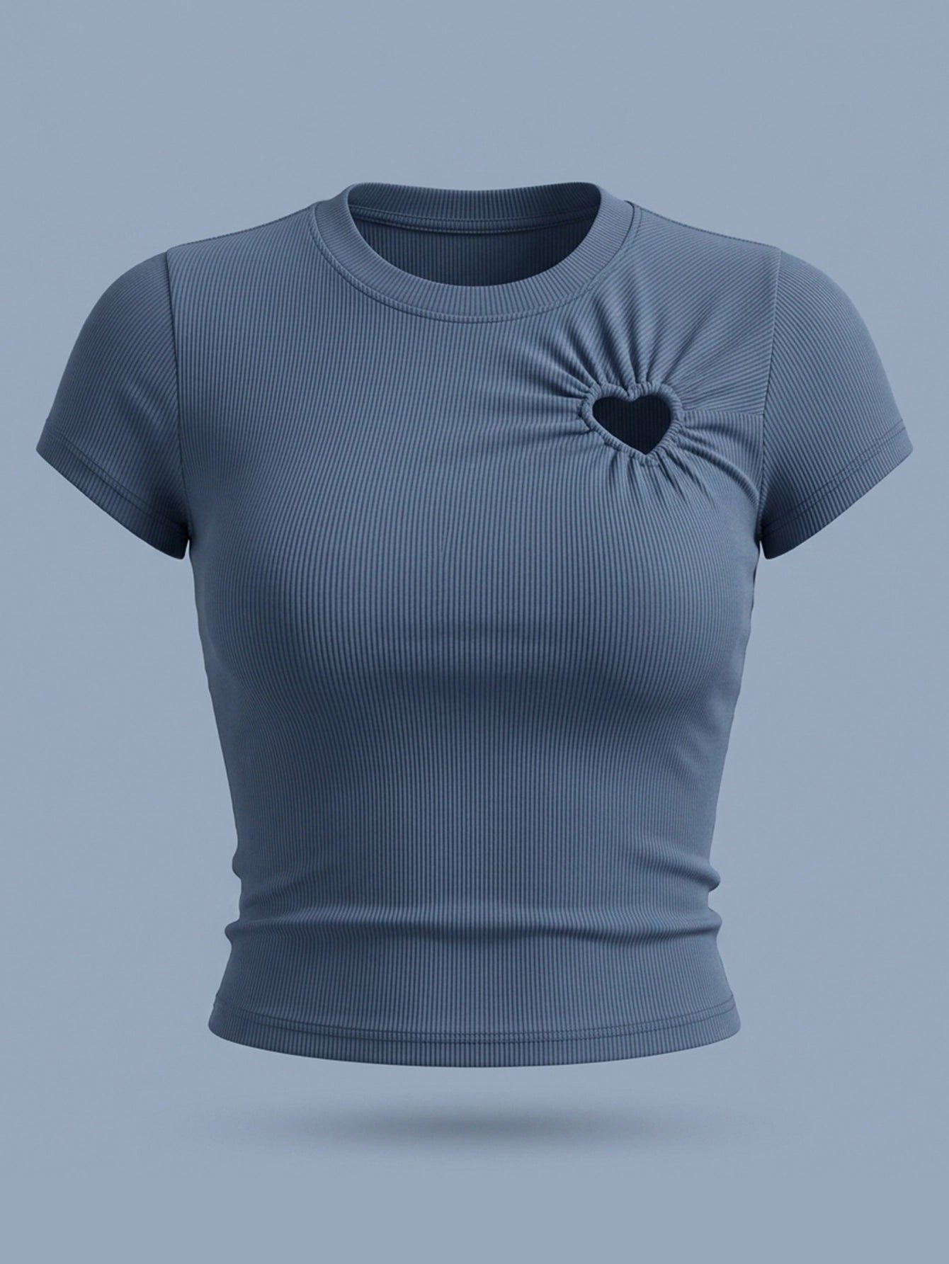 SHEIN Top DAZY Asymmetrical Short Sleeve Hollow Out Summer Top