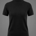 SHEIN Top EMERY ROSE Solid Mock Neck Fitted Knit Short Sleeve Top