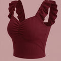 SHEIN Top DAZY Solid Ruched Sweetheart Collar Tank Top Casual