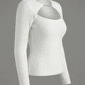 SHEIN Top DAZY Plush Hollow Out Long Sleeve Going Out Top