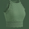 SHEIN Top Frenchy Summer Lace Cropped Halter Tank Top