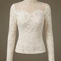 SHEIN Top DAZY Fuzzy Lace Patchwork Long Sleeve Autumn Winter Party T-Shirt Top