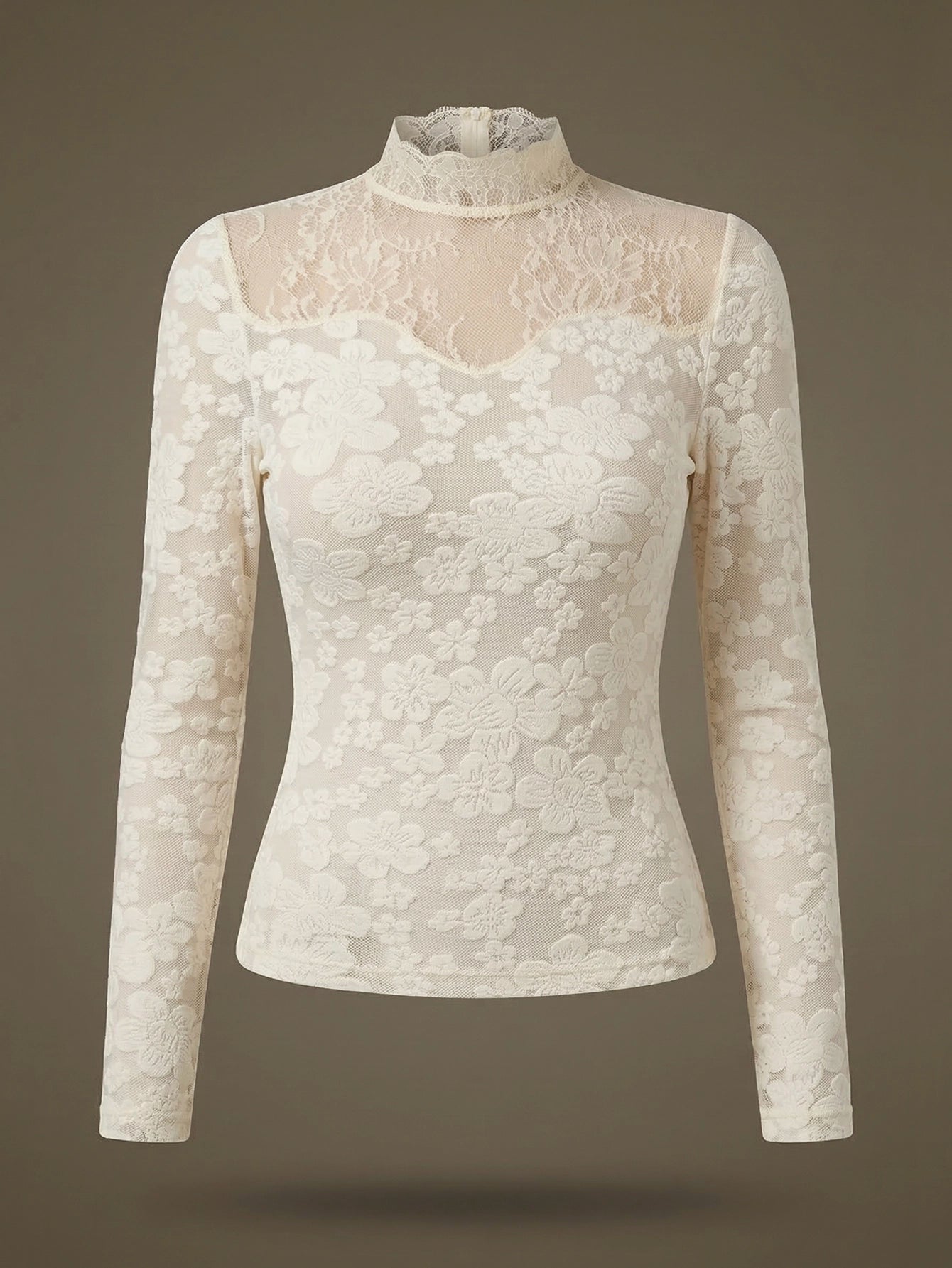 SHEIN Top DAZY Fuzzy Lace Patchwork Long Sleeve Autumn Winter Party T-Shirt Top