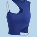 SHEIN Top SHEIN Unity Chain Detail Asymmetrical Crop Crop Top