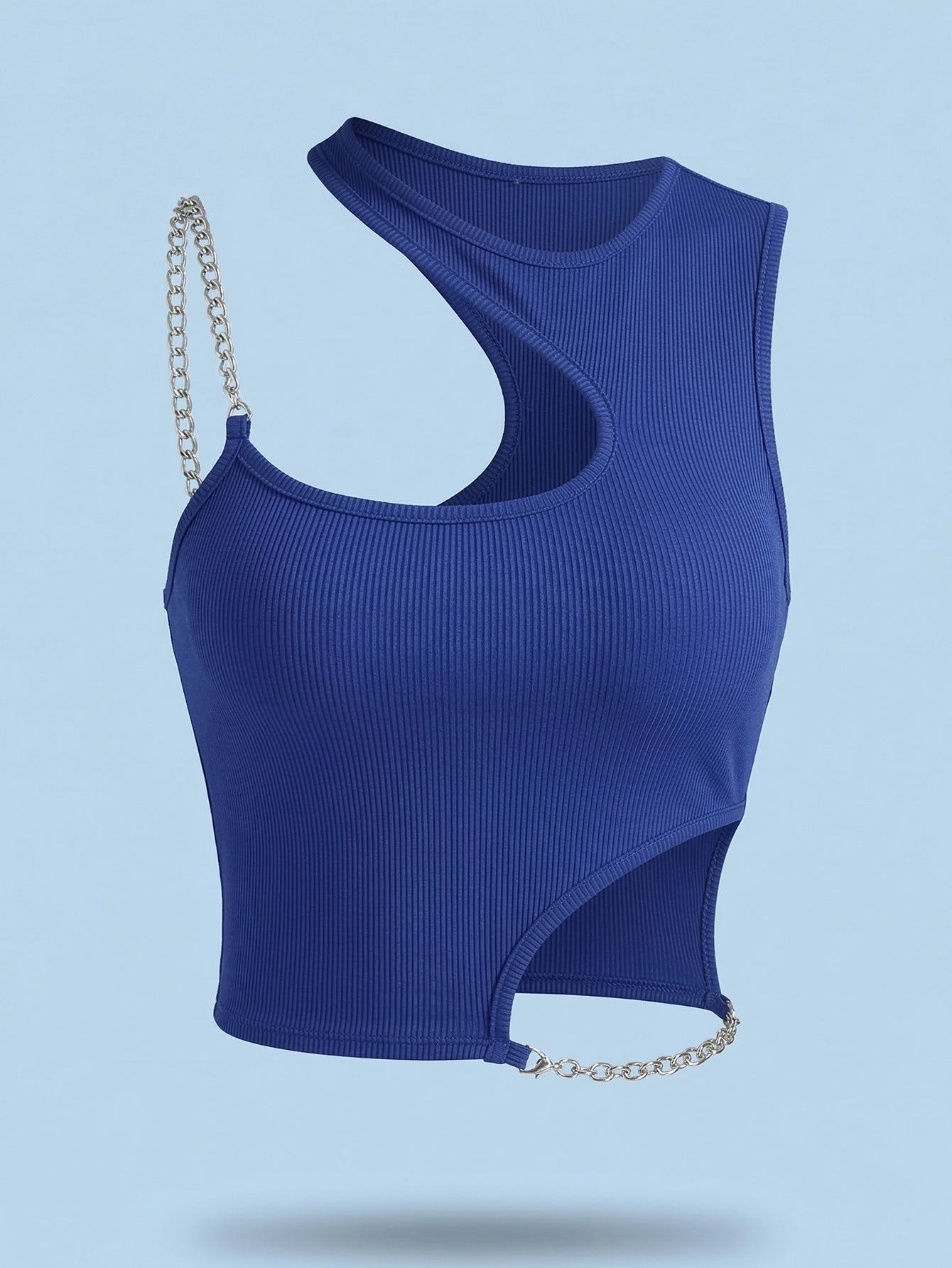 SHEIN Top SHEIN Unity Chain Detail Asymmetrical Crop Crop Top