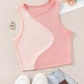 SHEIN Top SHEIN Unity Color Block Ribbed Knit Tank Top Graphic Tee Women