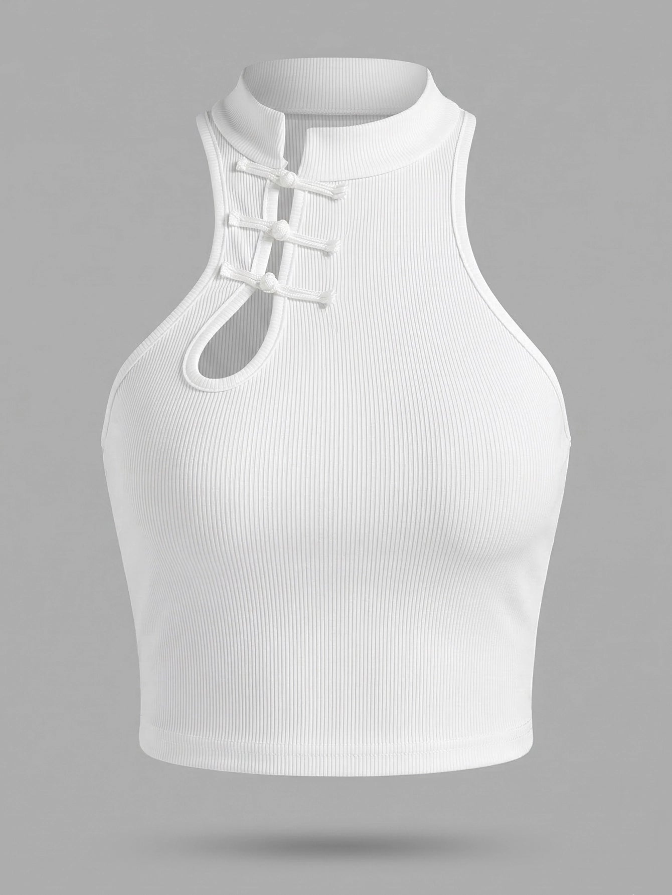 SHEIN Top Chiquease Cut Out Front Crop Tank Top Casual Summer Women