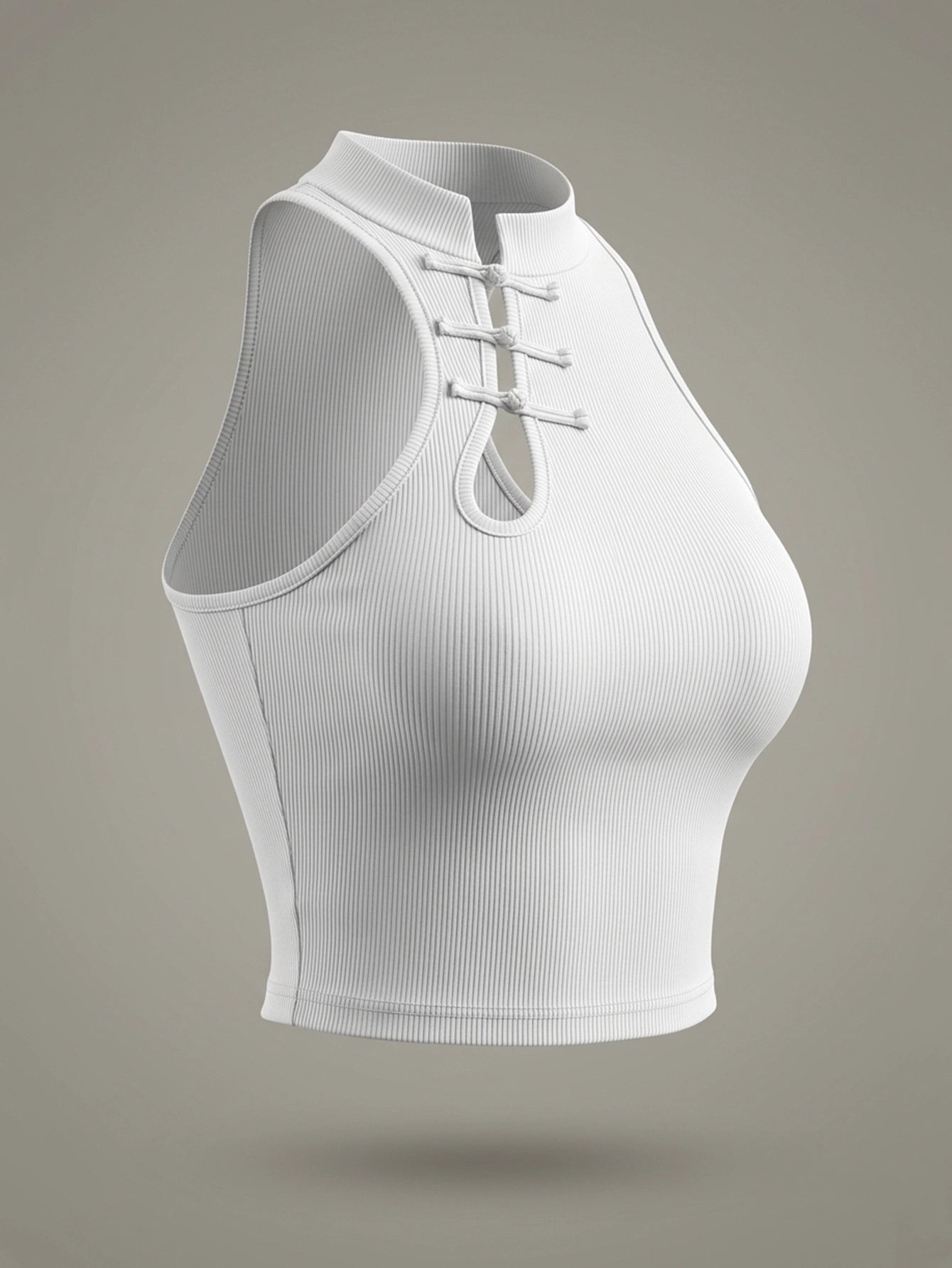 SHEIN Top Chiquease Cut Out Front Crop Tank Top Casual Summer Women