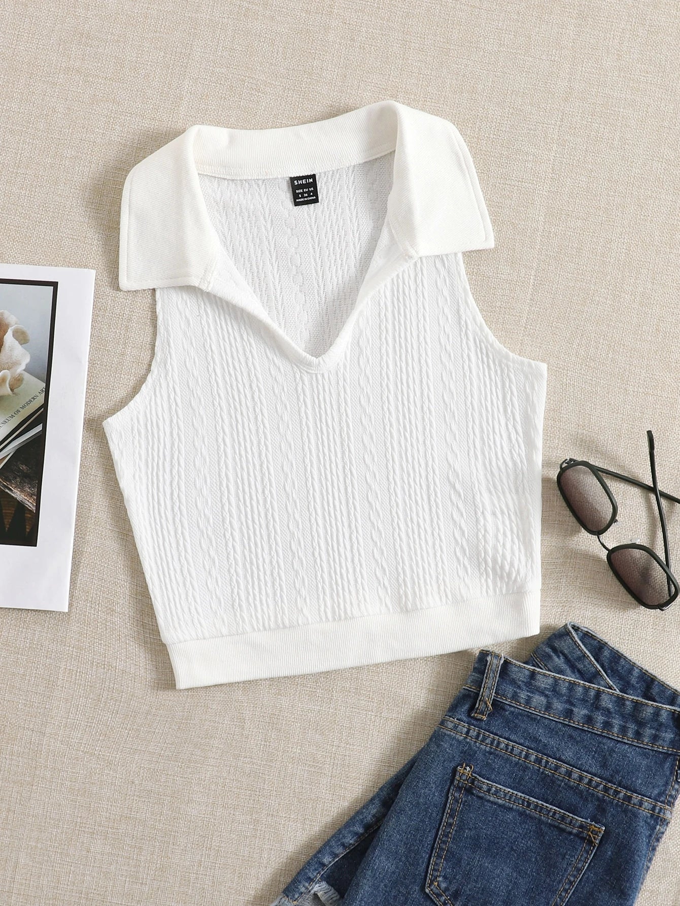 SHEIN Top SHEIN EZwear Solid Textured Casual Tank Top Women