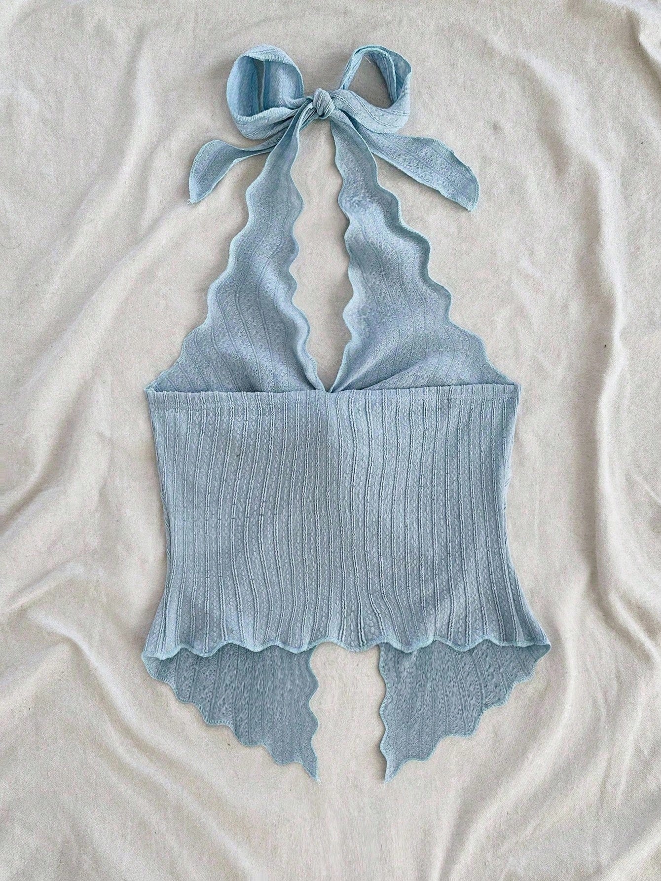 SHEIN Top Soleia Halter Tie Twist Open Back Sexy Summer Fashion Top