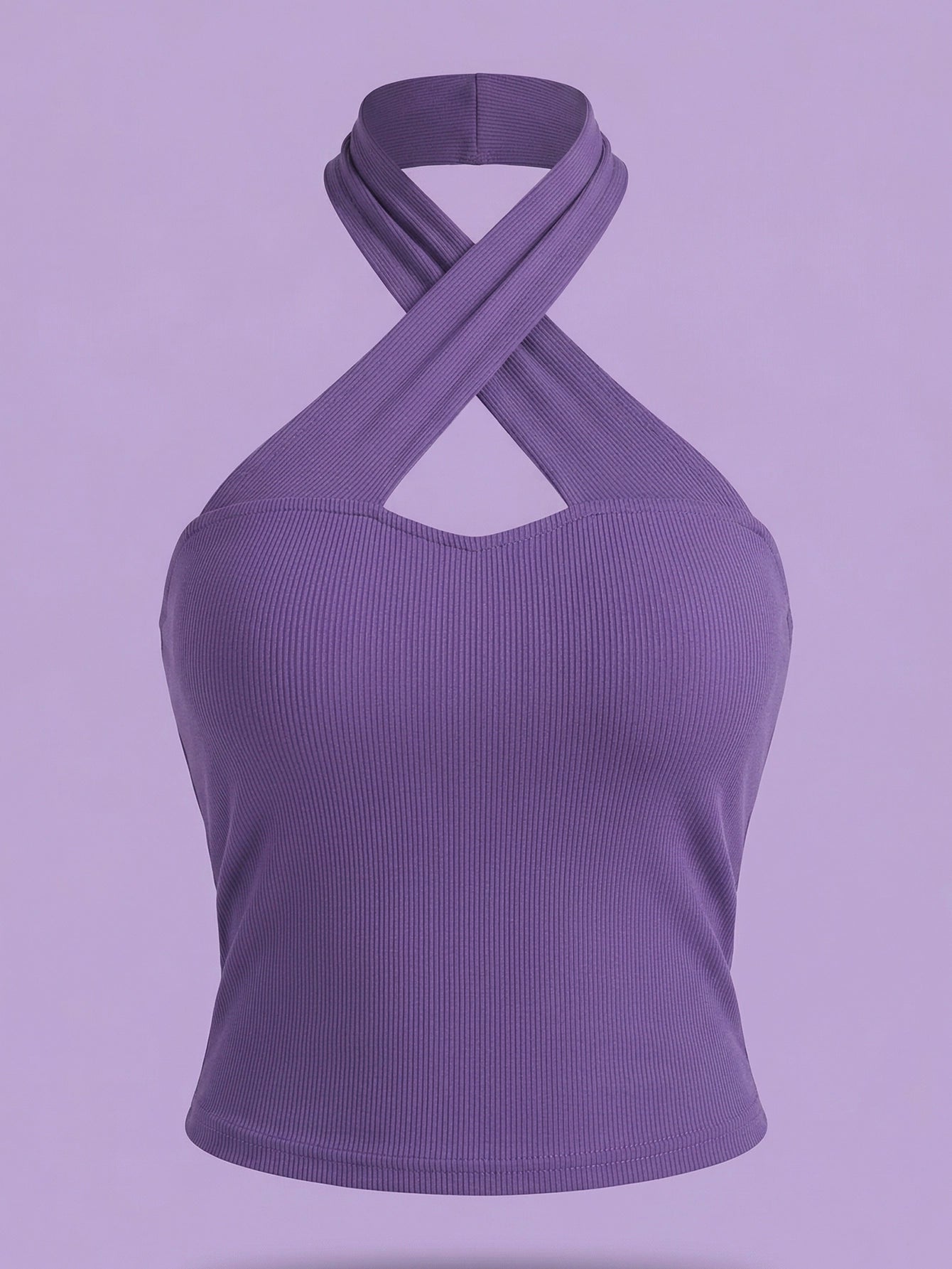 SHEIN Top DAZY Solid Color Sleeveless Wrap Front Crop Top Women