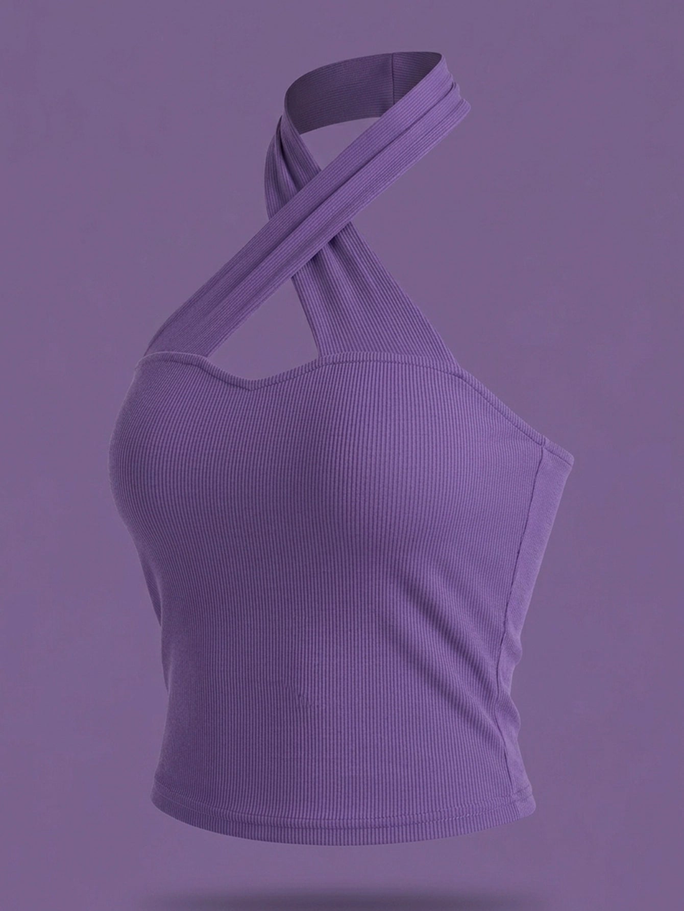 SHEIN Top DAZY Solid Color Sleeveless Wrap Front Crop Top Women