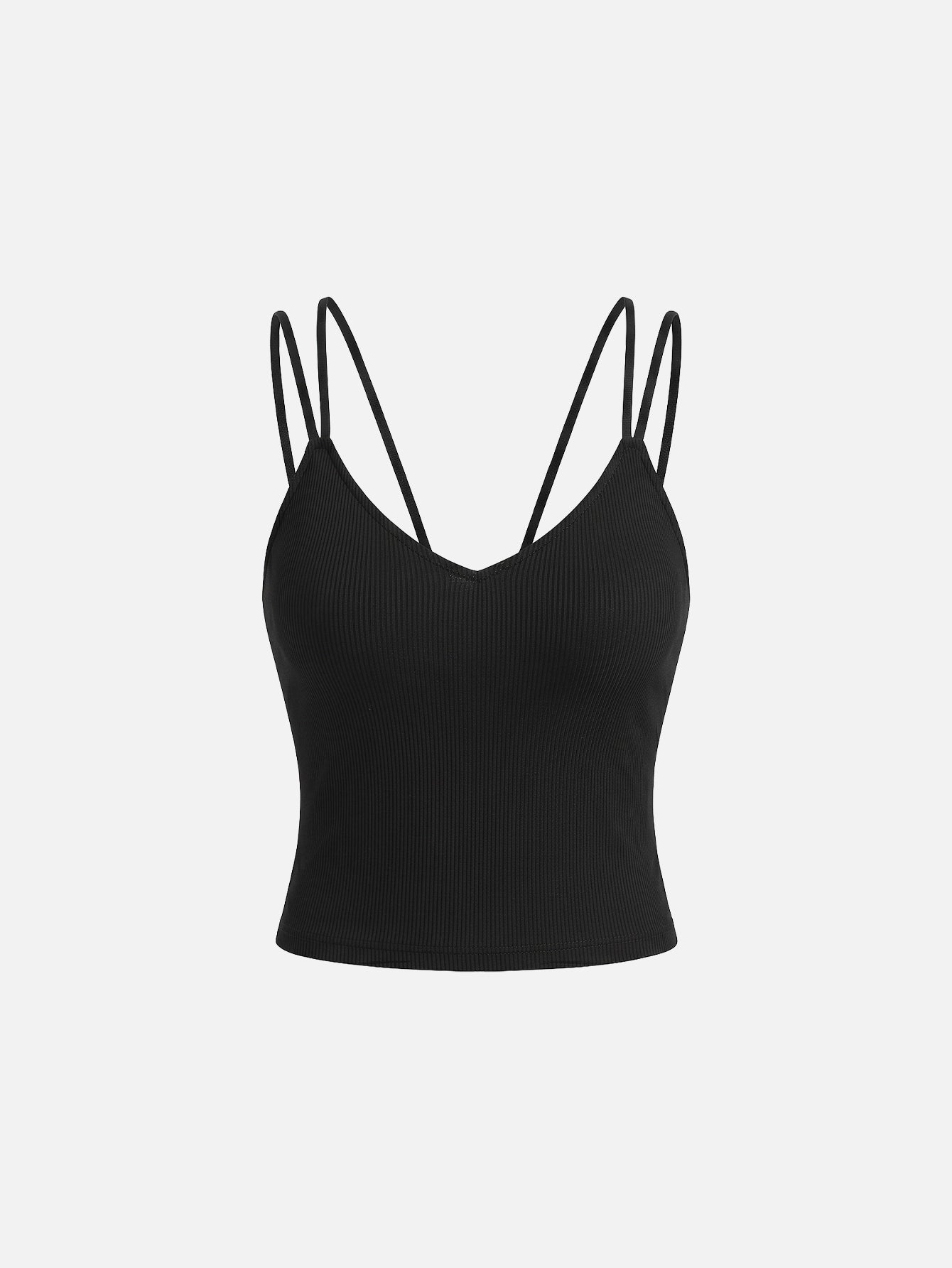 SHEIN Top FRIFUL Solid Lace Patchwork Camisole Tank Top