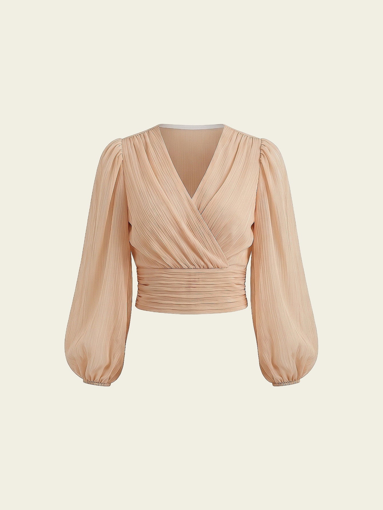 SHEIN Top DAZY Solid Lantern Sleeve Back Tie Shirt