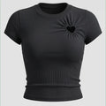 SHEIN Top DAZY Asymmetrical Short Sleeve Hollow Out Summer Top