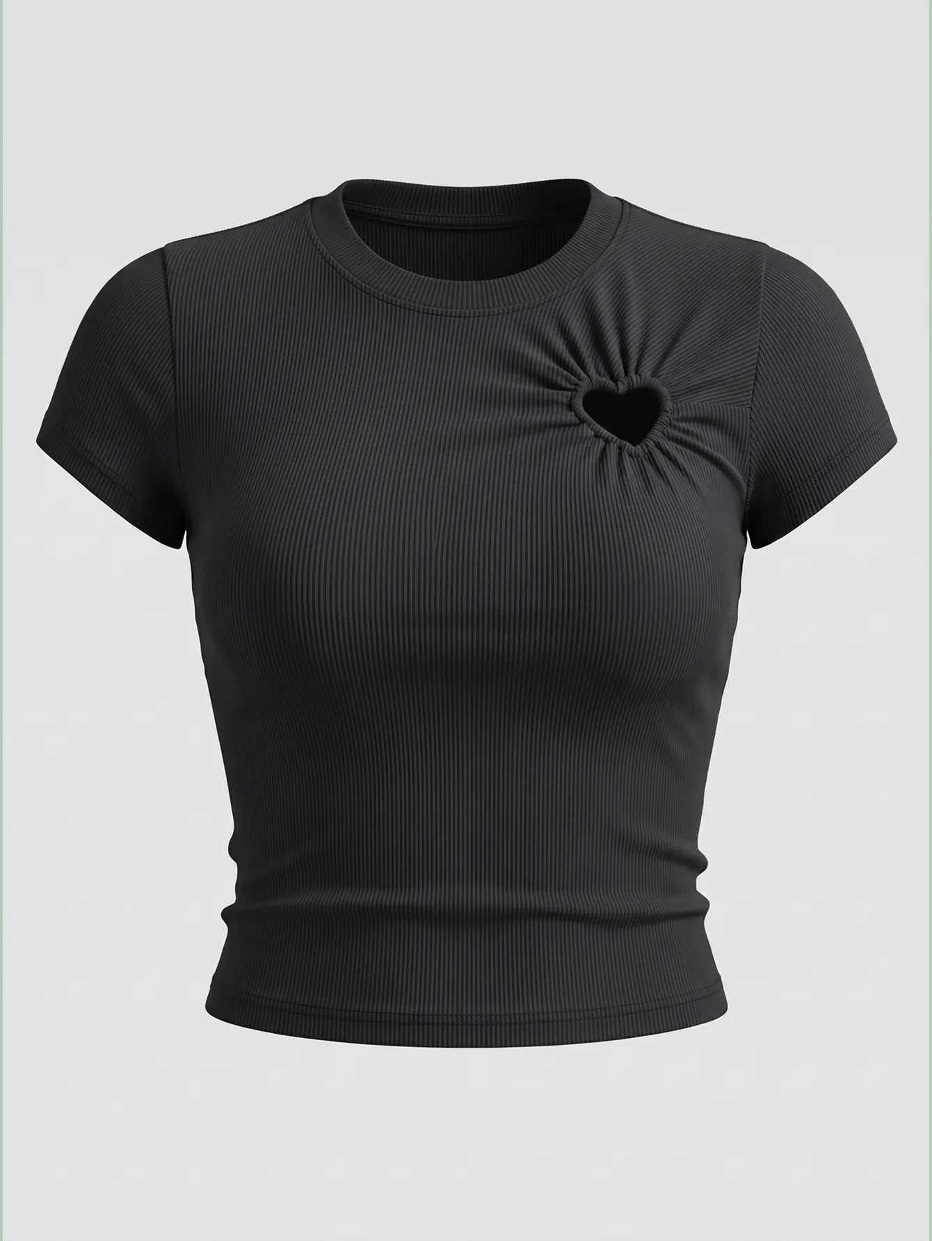 SHEIN Top DAZY Asymmetrical Short Sleeve Hollow Out Summer Top