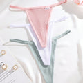 SHEIN 3pcs Women Ribbed Cotton G-String Panties Set