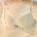 SHEIN White Lace Push-Up Wireless Bra for Small-Chested Women