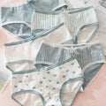 SHEIN 5pcs Women Butterfly Embellished Breathable Mid-Waist Triangle Panties Set
