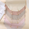 SHEIN 6pcs Women Seamless Solid Color Panties with Wavy Hem Set