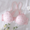 SHEIN DelicateAllure Embroidered Ditsy Floral Underwire Padded Push-Up Balconette Bra for Women