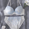 SHEIN DelicateAllure 2pcs Fresh Floral Embroidery Underwire Bra & Panties Set for Women