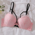 SHEIN DelicateAllure 3/4 Cup Push-Up Underwire Bra with Heart-Shaped Lace & Bowknot