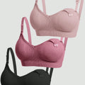 SHEIN 3pcs Pregnant Women Nursing Bras with Front Buckle Closure Set