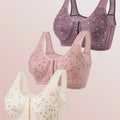 SHEIN 3pcs Front Closure Soft Camisole Wire-Free Plus Size Bras for Women