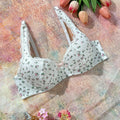 SHEIN FloralLove Women's Ditsy Floral Butterfly Decor Underwire Bra