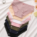 SHEIN 7pcs Women Romantic Ribbed Bow Cotton Underwear Sports Panties Set