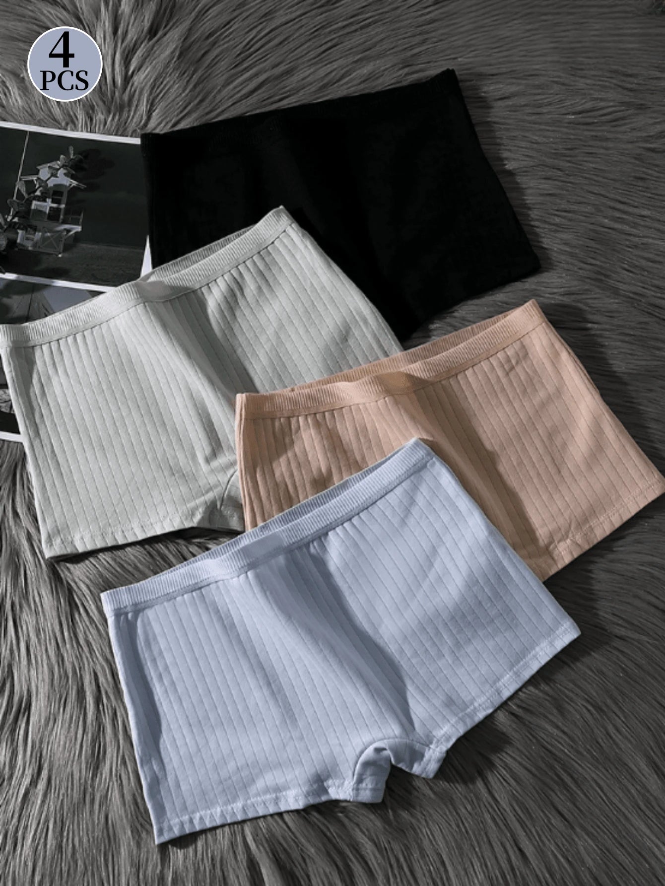 SHEIN 4pcs Women High-Waisted Plus Size Briefs Panties Set