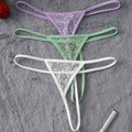 SHEIN 3pcs Women Solid Color Lace Patchwork Sexy Panties Set